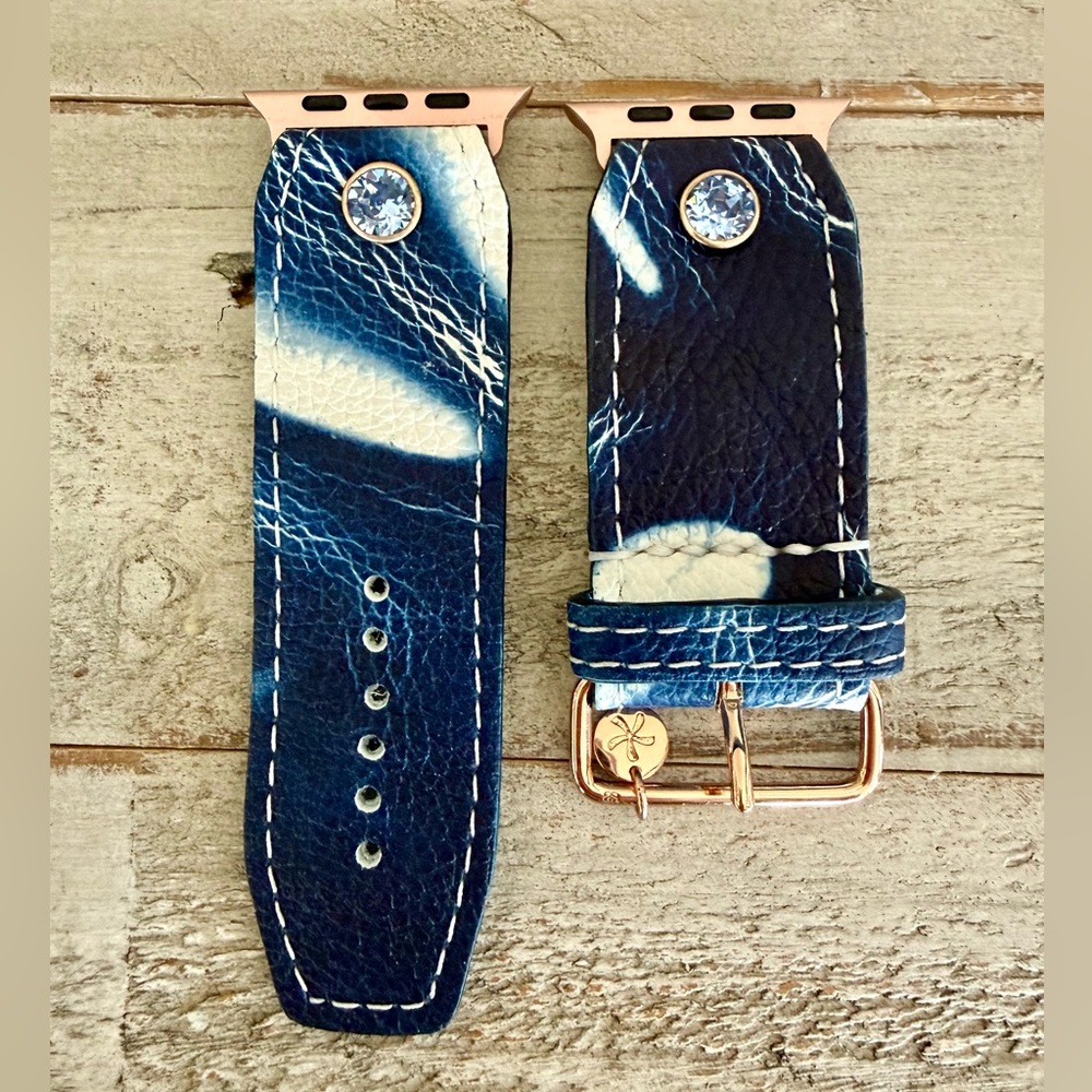 New! Spark*l Spark’l Sparklbands Blue Shibori Apple Watch Band